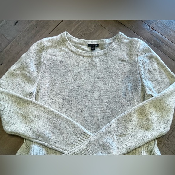 Ann Taylor Mix Wool Gray Knitted Sweater Belted Sweater Dress Size M - Picture 9 of 9